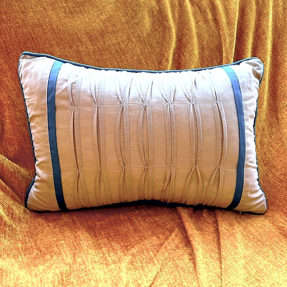 Madison Park Tan And Blue Throw Pillow